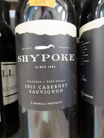 6 fl. rødvin, SHYPOKE Cabernet Sauvignon 2013