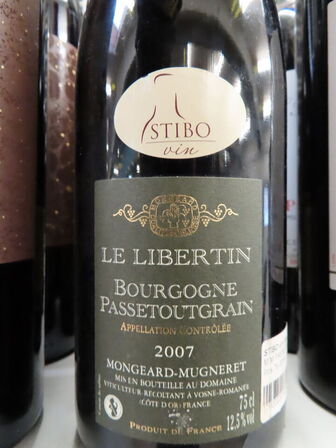 3 fl. rødvin, LE LIBERTIN Bourgogne Passetoutgrain 2007