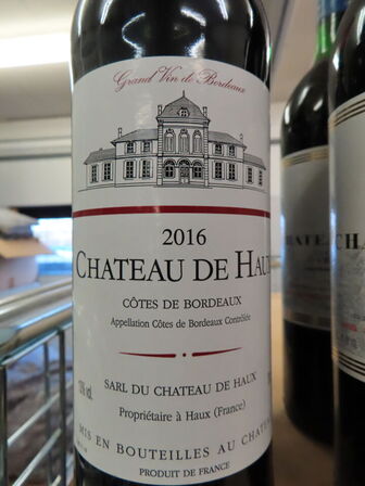 3 fl. rødvin, CHATEAU DE HAUX Preméres Cotes De Bordeaux 2016