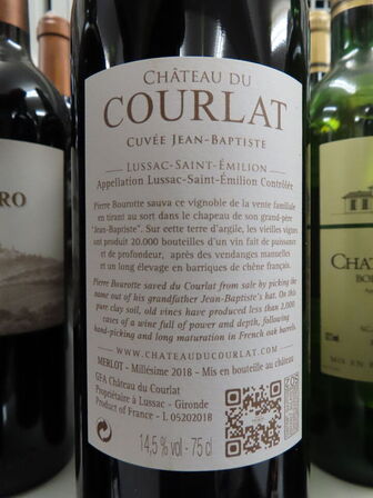 2 fl. rødvin, CHATEAU DU COURLAT Cuvee Jean-baptiste 2018