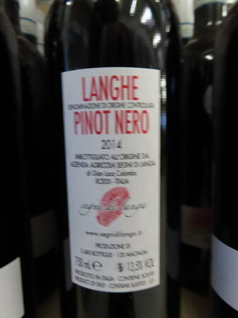 5 fl. rødvin, SEGNI DI LANGA Langhe Pinot Nero 2014