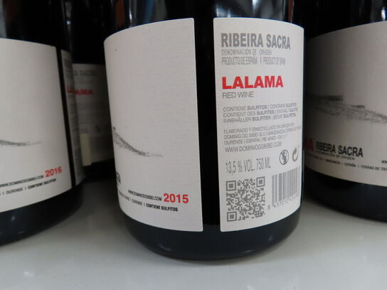 4 fl. rødvin, DOMINIO DO BIBEI Lalama Ribeira Sacra 2015