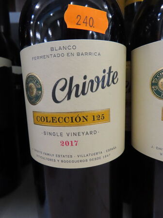 6 fl. hvidvin, CHIVITE Coleccion 125 Blanco 2017