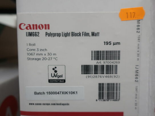 4 stk. CANON IJM662 42" x 30 m mat printmedie