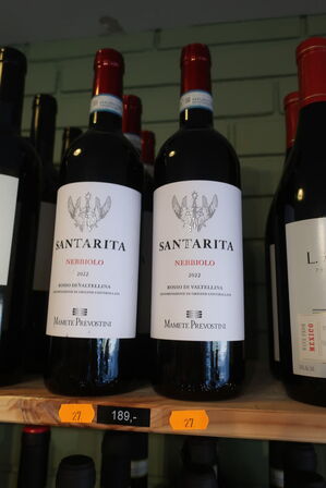 6 fl. Rødvin SANTARITA Nebbiolo Rosso Di Valtellina 2022