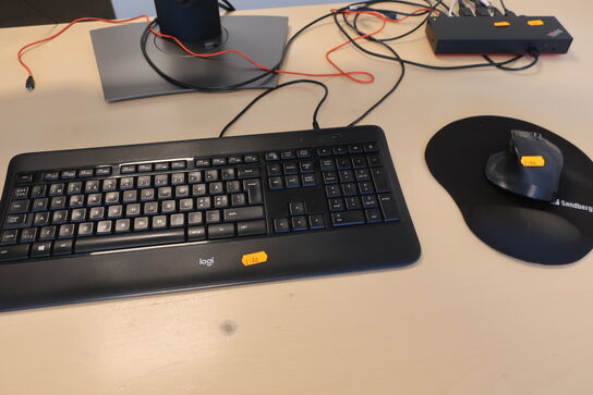 2 stk. computerskærme DELL U2419H, P3418HW med tastatur og mus