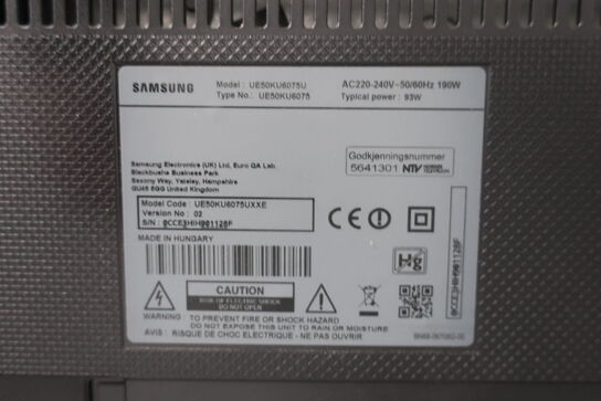 Led fladskærm SAMSUNG UE50KU6075U