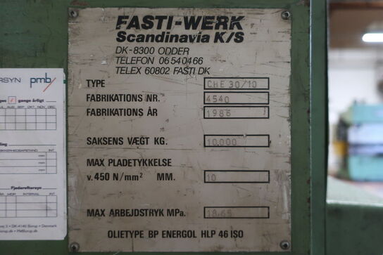 Hydraulisk pladesaks, FASTI-WERK 509-30/10