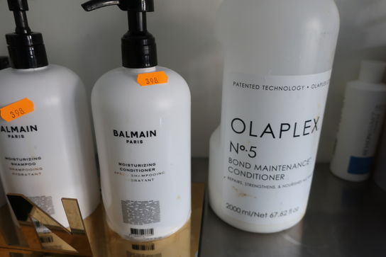 10 stk. hårprodukter bl.a. hårshampoo samt hårbalsam BALMAIN, OLAPLEX