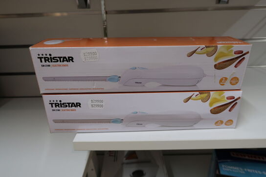 2 stk. Tristar EM-2100 Elektrisk Kniv hvid