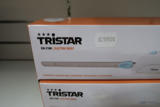 2 stk. Tristar EM-2100 Elektrisk Kniv hvid