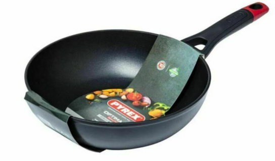 3 stk. Wok Pande Pyrex Optima Aluminium 28 Cm