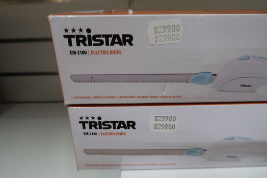 2 stk. Tristar EM-2100 Elektrisk Kniv hvid