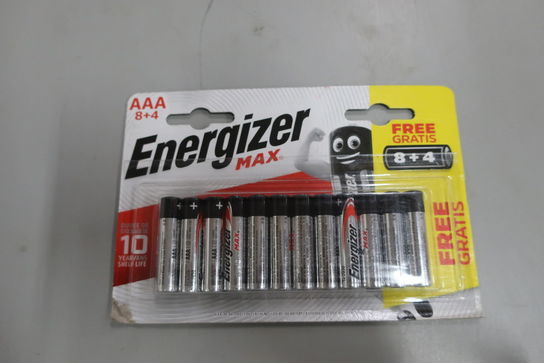 12 stk. batteripakker á 12 stk. ENERGIZER MAX