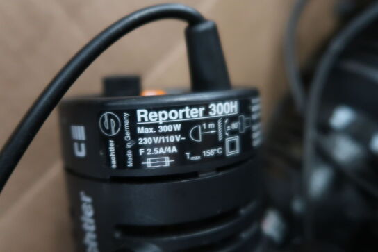 7 stk. Lamper SACHTLER Reporter 300H