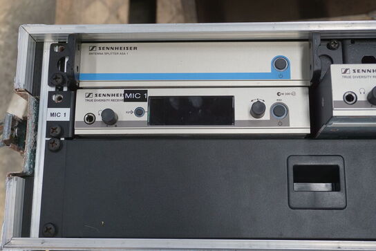Sennheiser trådløs mic + 3 stk. flightcase