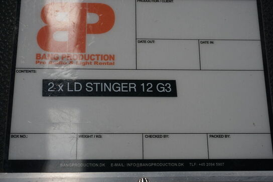 2 stk. LD Systems Stinger 12 G3 højttalere inkl. flightcase