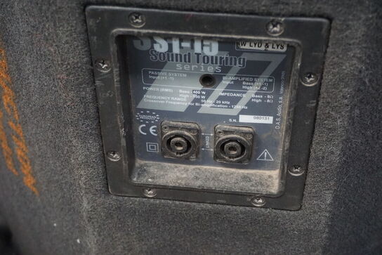 2 stk. DAS Audio ST-15 højttalere inkl. flightcase