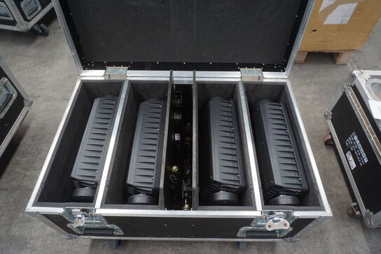 4 stk. SIP-1000 LED Strobe RGBW inkl. flightcase