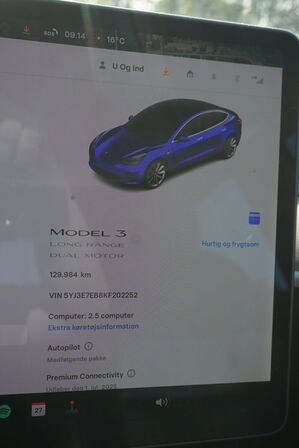 Tesla model 3 E3D tidligere reg nr: DE40697