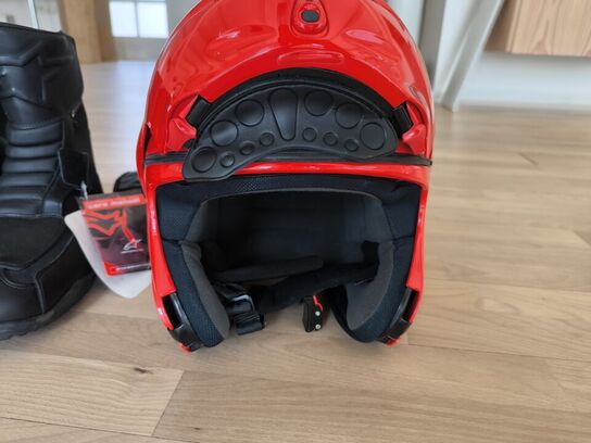 Motorcykelhjelm, handsker XXL, støvler str. 44 DAINESE (ubrugt) MOMSFRI