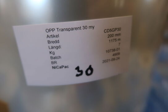 30 stk. Transparent OPP 30 my