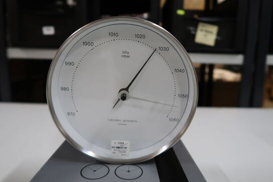 Georg Jensen Henning Koppel barometer stål/ hvid 