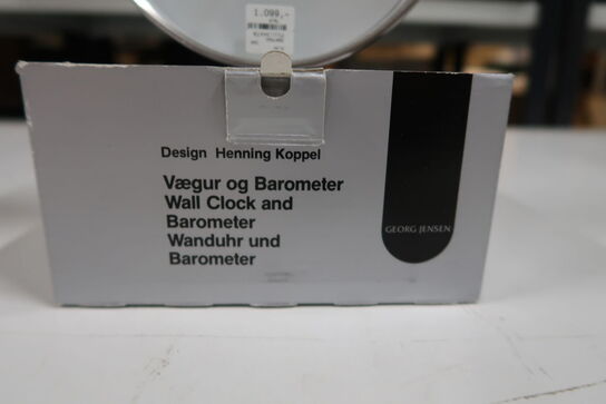 Georg Jensen Henning Koppel barometer stål/ hvid 