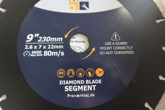 6 pieces. Diamond blades 230mm Segment