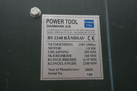 Båndsav, POWERTOOL BS2240