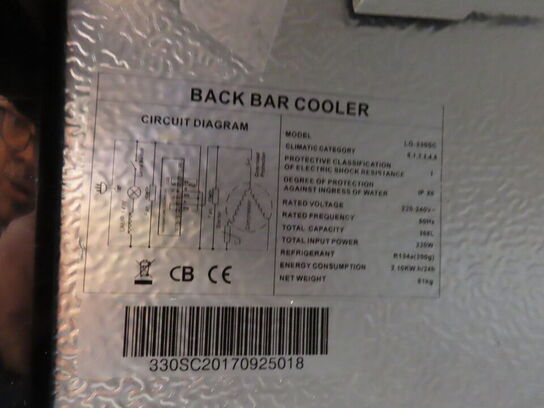 Display køleskab, BACK BAR COOLER, model LG-330SC