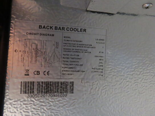 Display køleskab, BACK BAR COOLER, model LG-330SC