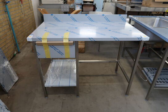 Rustfri stålbord m. skuffe 120x65xH90cm
