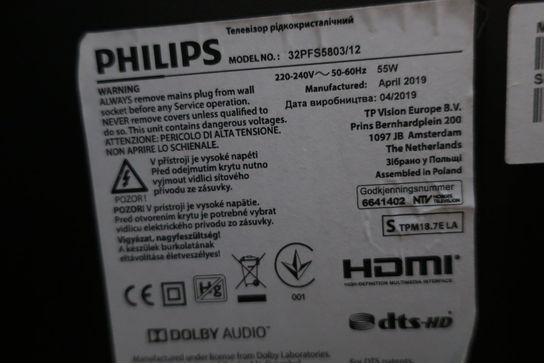 32" fjernsyn PHILIPS 32PFS5803/12