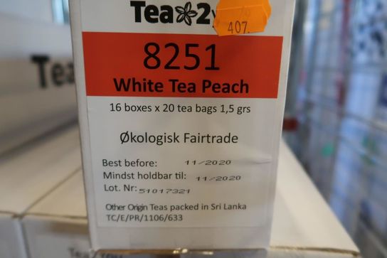 320 stk. Tebreve 1,5 gr. TEA2YOU White Tea Peach