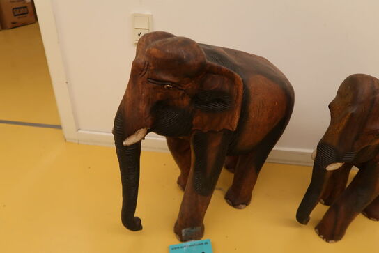 2 stk. Elefant skulptur