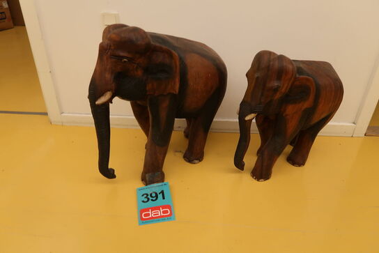 2 stk. Elefant skulptur