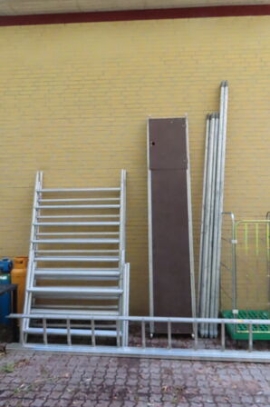Rullestillads JUMBO, 6 rammer, 3 dæk, 4 hjul, 9 stivere