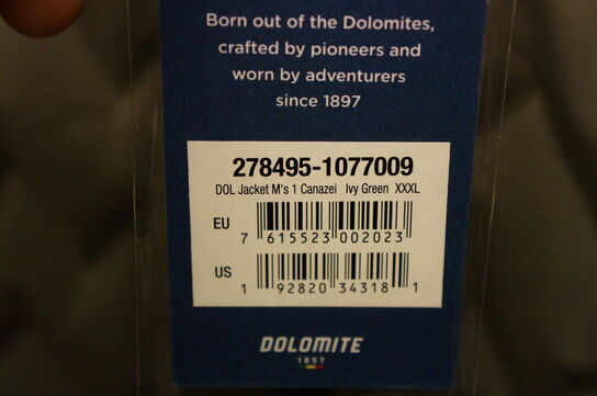 Jakke DOLOMITE  3XL Oliven 