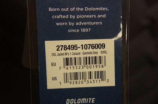 Jakke DOLOMITE  3XL Grå