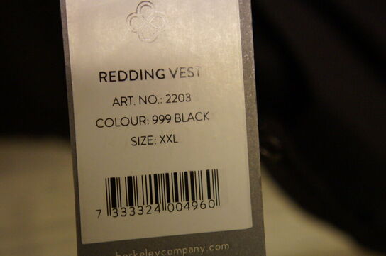 Vest BERKELEY  STR. 2XL Sort 