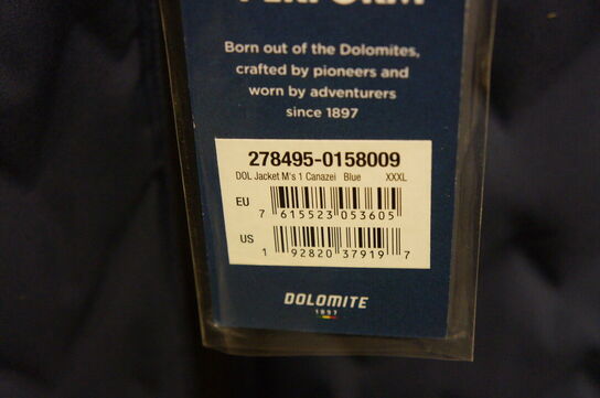 Jakke DOLOMITE  3XL Blå