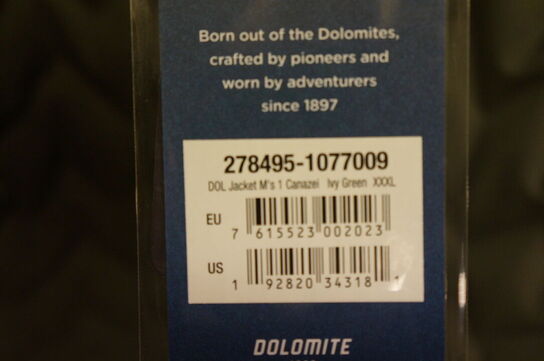 Jakke DOLOMITE  3XL Oliven 