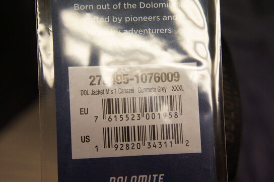 Jakke DOLOMITE  3XL Grå
