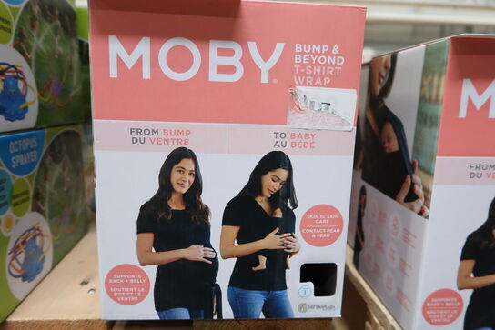 Moby Bump & Beyond, bære t-shirt / strækvikle, Sort - Str. 1