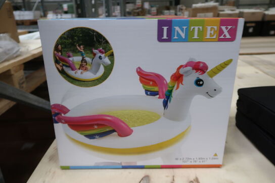 2 stk. Intex badebassin med sprøjtefunktion Unicorn 272x193x104 cm