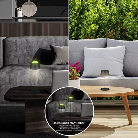 4 stk. briloner rgb batteridrevet Udendørs bordlampe 38 cm sort(ubrugt)