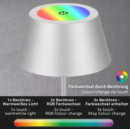 4 stk. briloner rgb batteridrevet Udendørs bordlampe 38 cm krom(ubrugt)