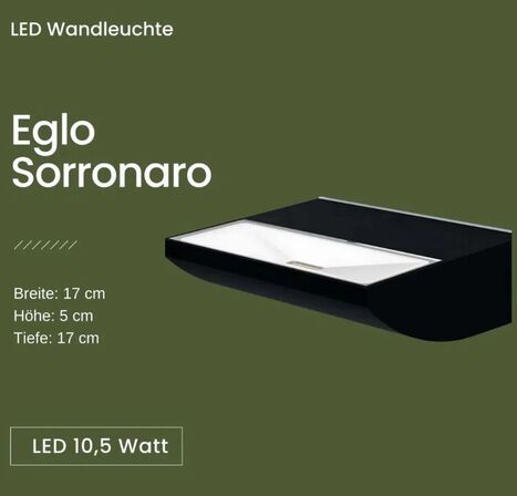 3 stk. eglo sorronaro udendørs væglampe sort(ubrugt)