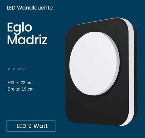 3 stk. eglo madriz udendørs væglampe sort(ubrugt)